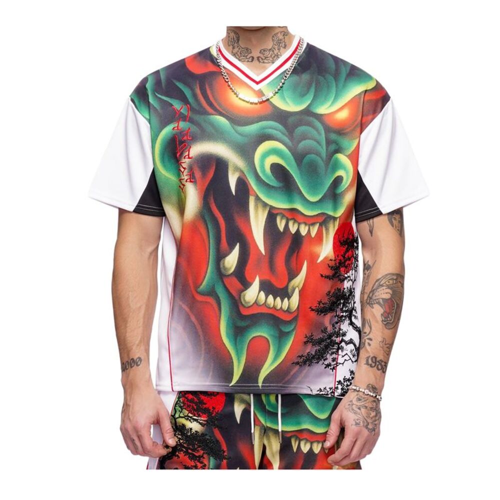 Valabasas Crew Neck T-Shirt Green Inferno Mens Multicolor VLBS-VT1-1101